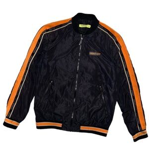 Rare Sample Versace Jeans Authentic Men’s Zip Up Jacket Black and Orange